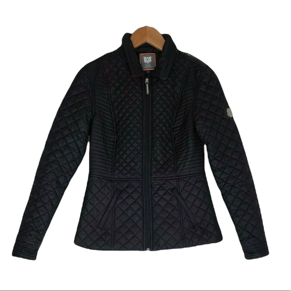 Asmar Equestrian Paragon Quilted Jacket Zip Black Womens Size Xs